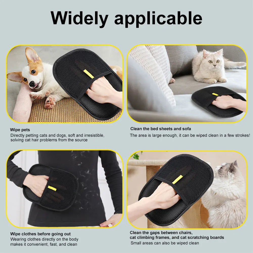 Pet Deshedding Grooming Glove — Gentle Hair Remover for Dogs & Cats