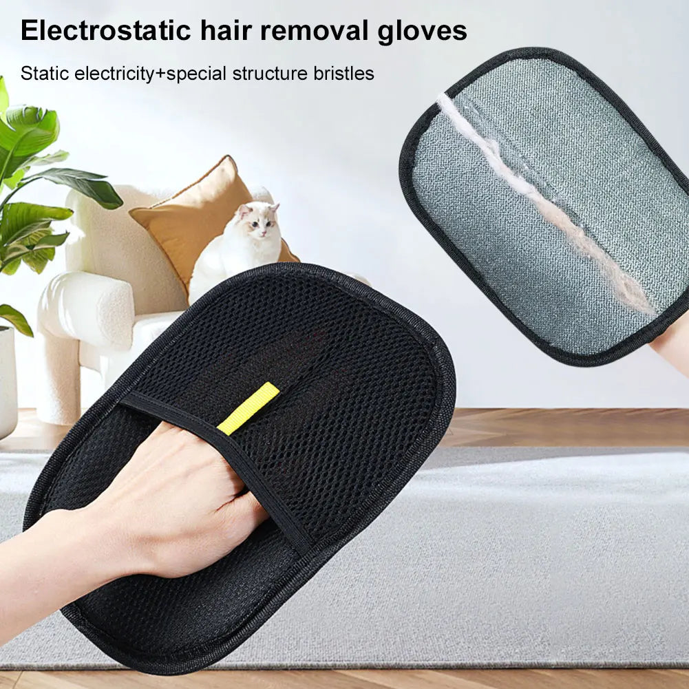 Pet Deshedding Grooming Glove — Gentle Hair Remover for Dogs & Cats