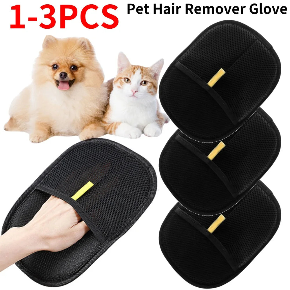 Pet Deshedding Grooming Glove — Gentle Hair Remover for Dogs & Cats
