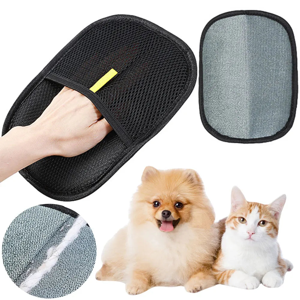 Pet Deshedding Grooming Glove — Gentle Hair Remover for Dogs & Cats